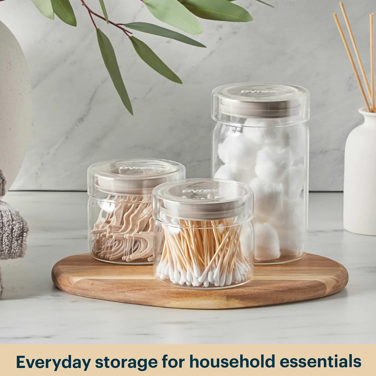Pyrex® 4-Piece Lightweight Glass Canister Set