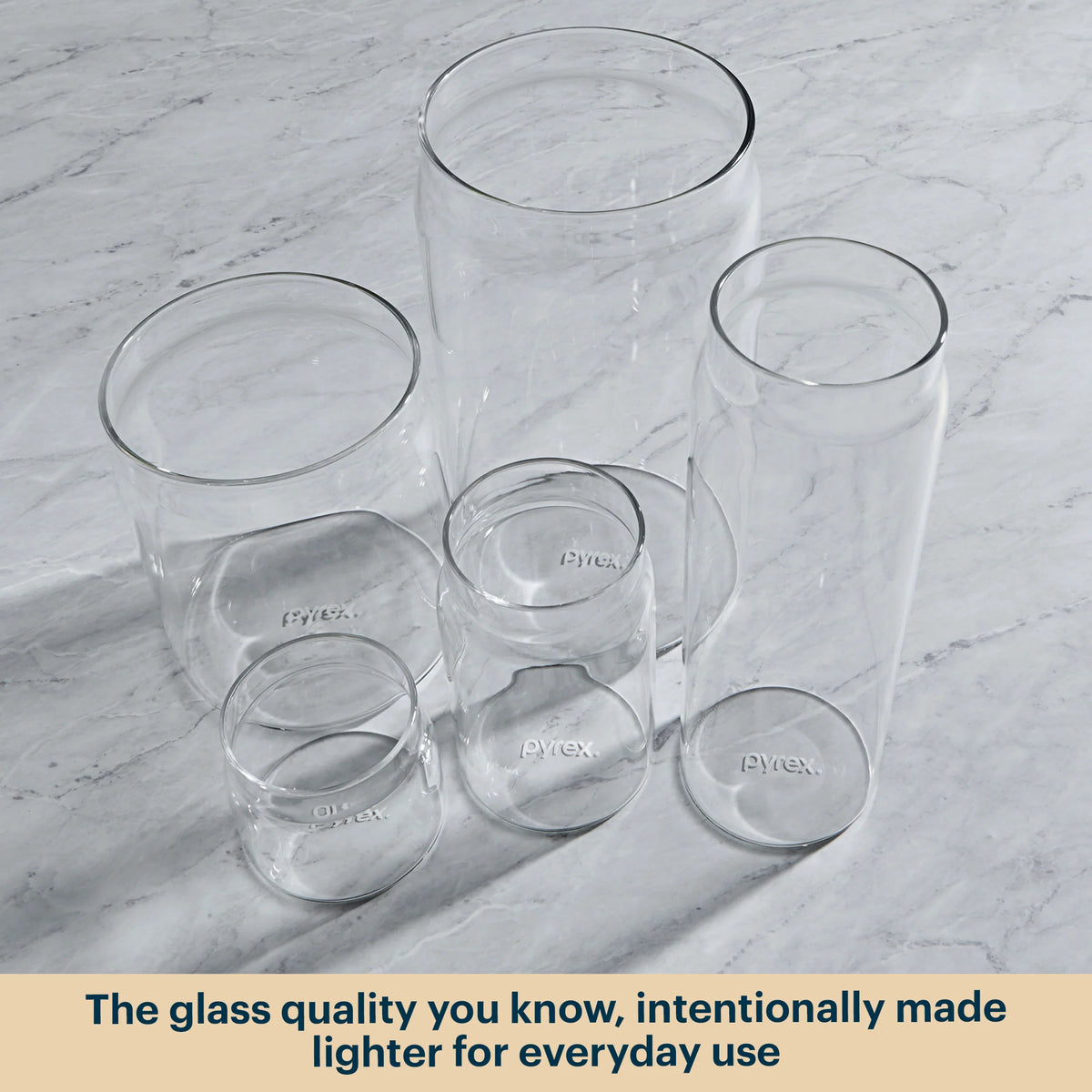 Pyrex® 6-Piece Lightweight Glass Canister Set