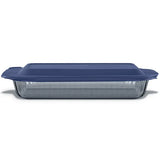 Pyrex® Colors Sculpted Tinted 9" x 13" Baking Dish with Plastic Lid, Smoke