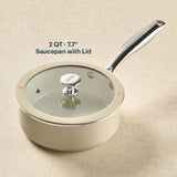 Pyrex® Ceramic Cookware 7.7-in/2qt Saucepan with Lid