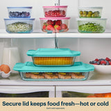 Pyrex® Sculpted Tinted Glass 8" Square Baking Dish with Lid, Aqua