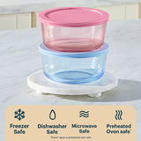 Pyrex® Simply Store® Tinted Glass 4-cup Round Storage Containers, 4-pc Set, Mixed Colors