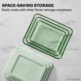 Pyrex® Simply Store® Tinted 4-piece Rectangle Storage Set with Green Plastic Lids
