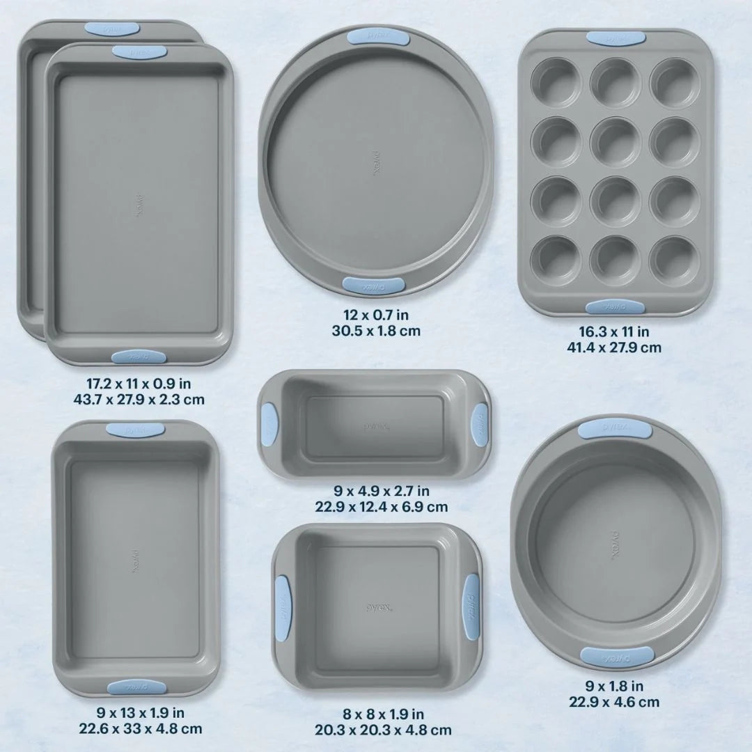 Pyrex® Metal Bakeware 8-Piece Set in Cerulean
