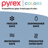 Pyrex® Colors Sculpted Tinted 8" Square Baking Dish with Plastic Lid, Smoke