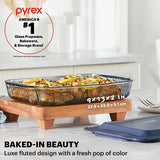 Pyrex® Colors Sculpted Tinted 9" x 13" Baking Dish with Plastic Lid, Smoke