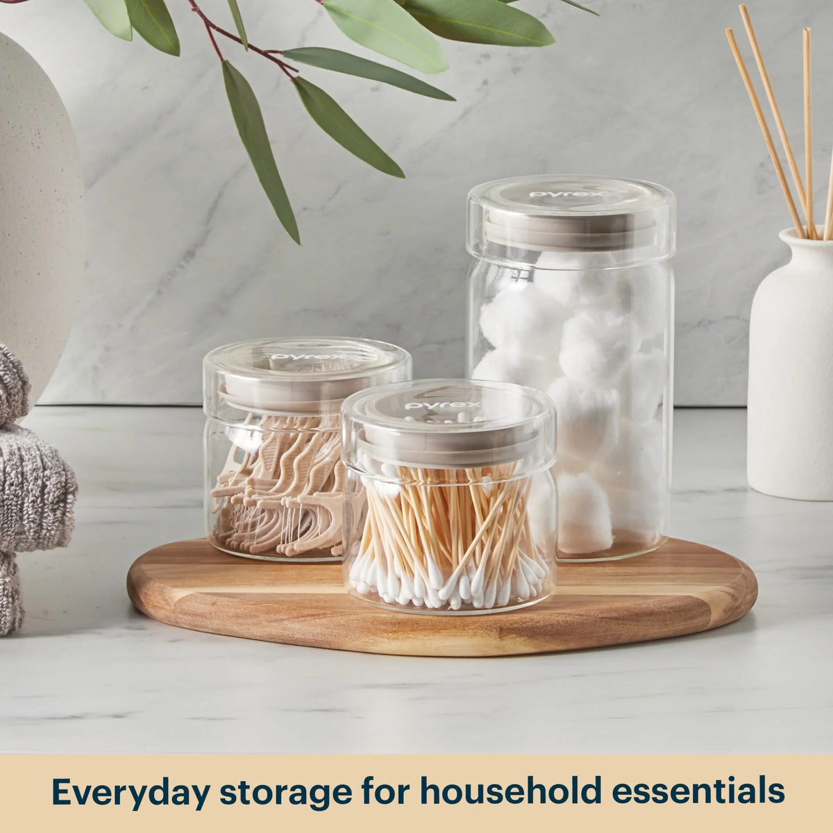 Pyrex® 6-Piece Lightweight Glass Canister Set