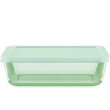 Pyrex® Simply Store® Tinted 6-cup Rectangle Storage with Green Plastic Lid