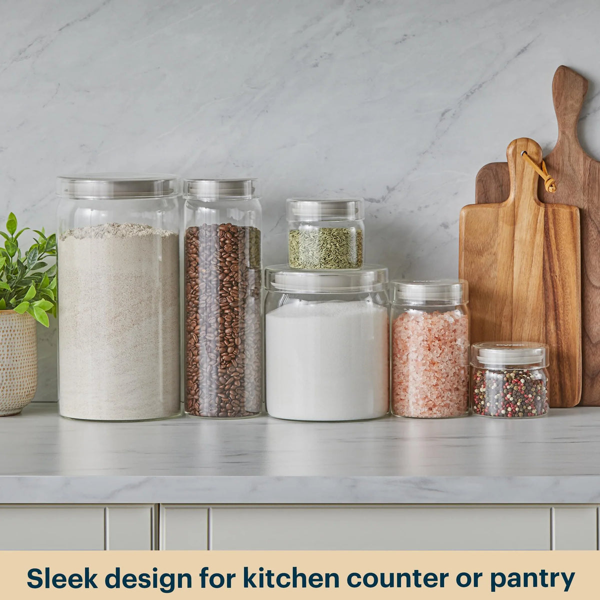 Pyrex® 4-Piece Lightweight Glass Canister Set