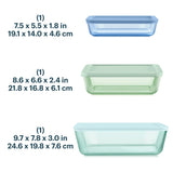 Pyrex® Simply Store® Tinted Glass Rectangle Storage Containers, 6-pc Set, Mixed Colors