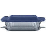 Pyrex® Colors Sculpted Tinted 8" Square Baking Dish with Plastic Lid, Smoke