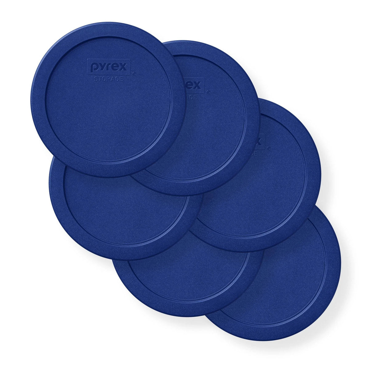 Pyrex® 4-cup Round Dark Blue Plastic Lids, 6-pack