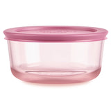 Pyrex® Simply Store® Tinted Glass 4-cup Round Storage Container with Lid, Pink