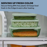 Pyrex® Simply Store® Tinted 4-piece Rectangle Storage Set with Green Plastic Lids