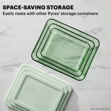 Pyrex® Simply Store® Tinted 11-cup Rectangle Storage with Green Plastic Lid