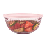 Pyrex® Sculpted Tinted Glass 2.3QT Mixing Bowl with Lid, Pink