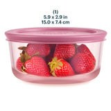 Pyrex® Simply Store® Tinted Glass 4-cup Round Storage Container with Lid, Pink