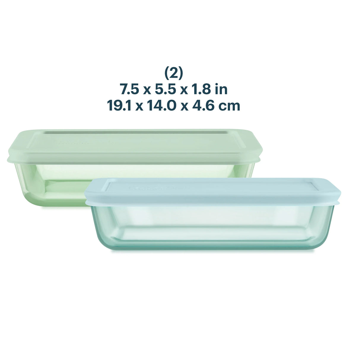 Pyrex® Simply Store® Tinted Glass 3-cup Rectangle Storage Containers, 4-pc Set, Mixed Colors