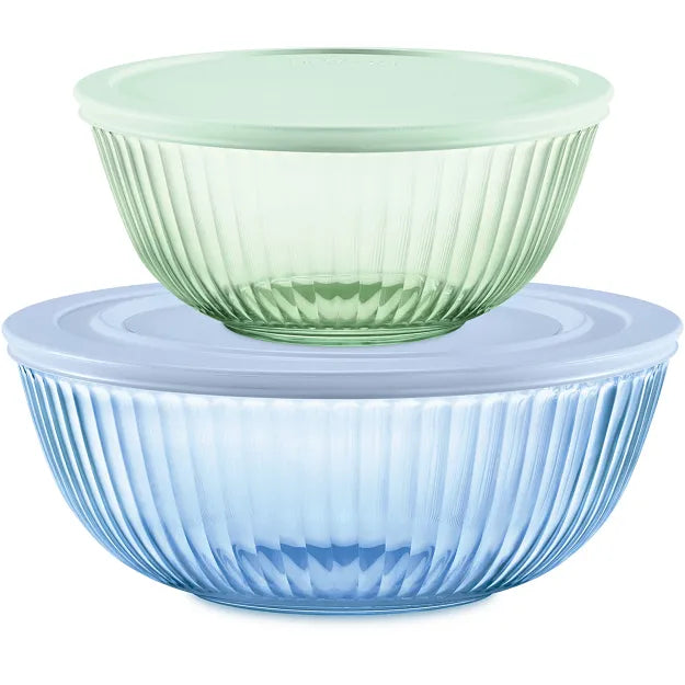 Pyrex® Colors Sculpted Tinted 4-piece Mixing Bowl Set