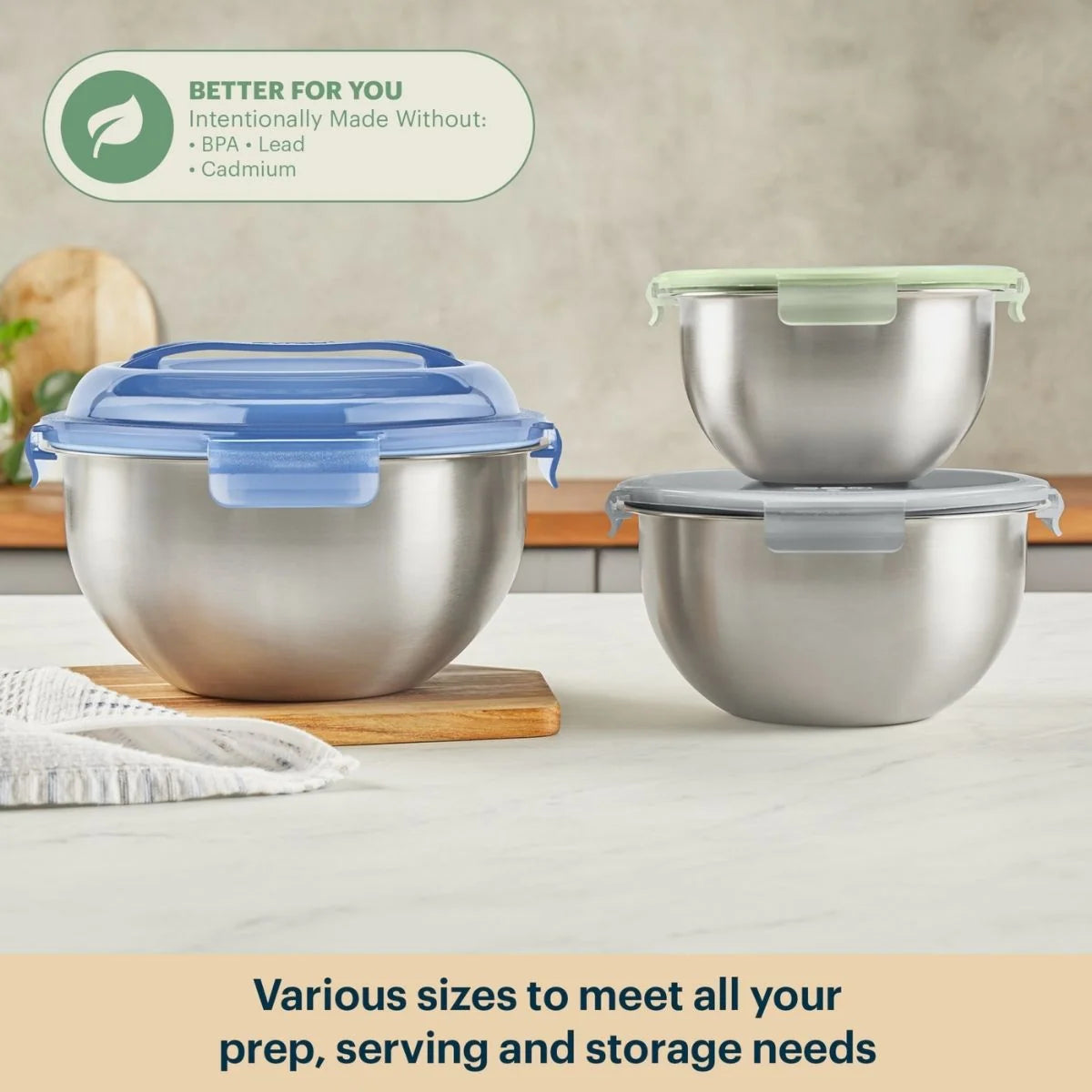 Pyrex® 6-piece Stainless Steel Mixing Bowl Set